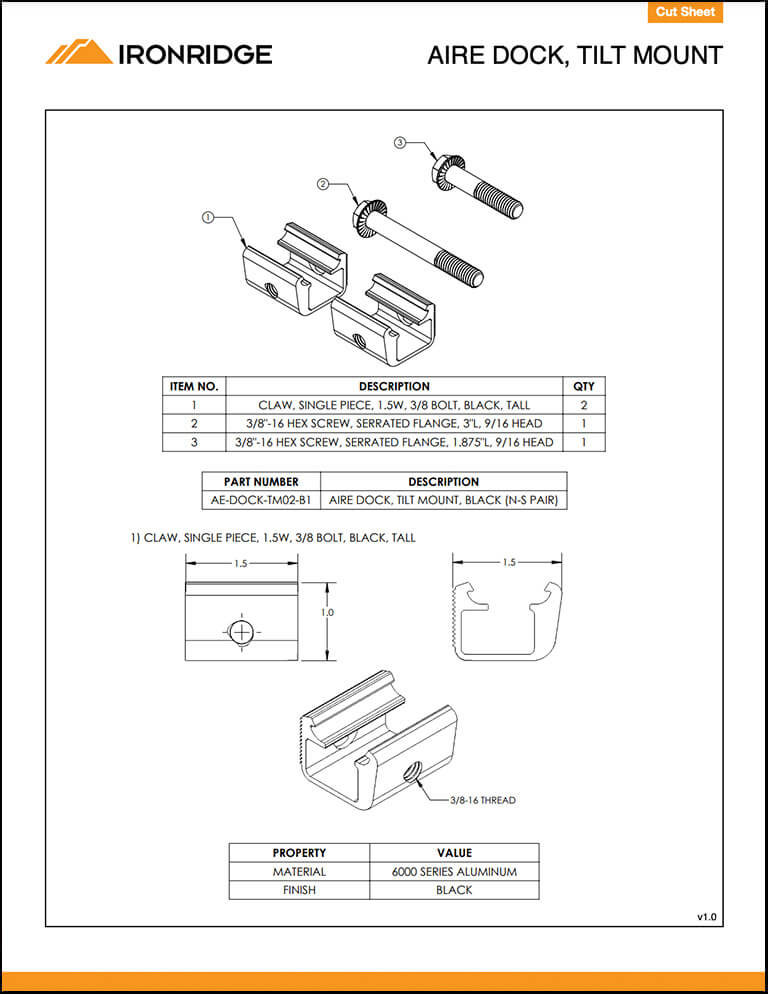 Aire Dock Cut Sheet